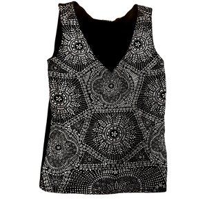 Tank Top with silver sparkling pattern